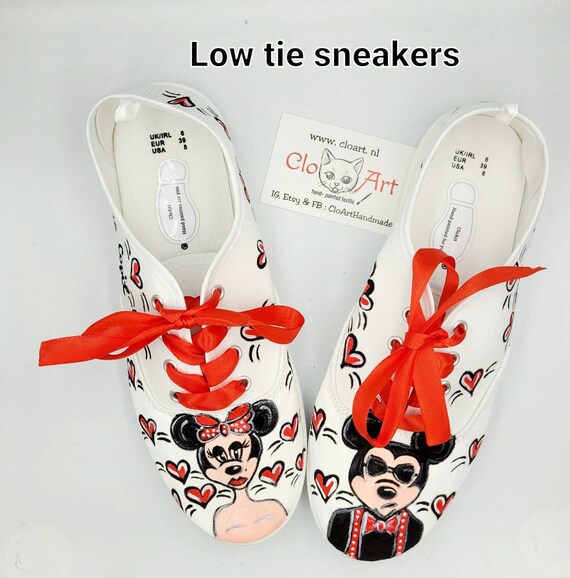 Minnie and Mickey Mouse Painted Hi Tops Mickey Mouse Shoes - Etsy