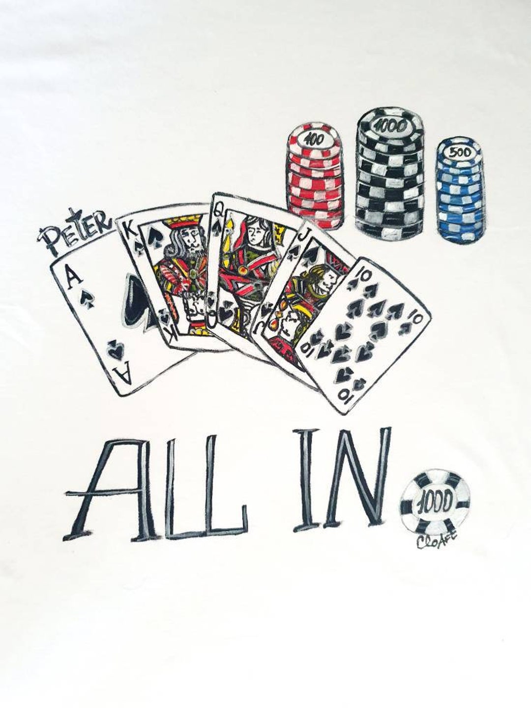 Customized Poker Tshirt Poker Tshirt Poker Gift Cards Etsy UK