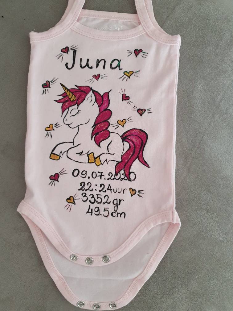 Body Bebé Personalizado Natalicio Unicornio 【 Envíos 24h 】