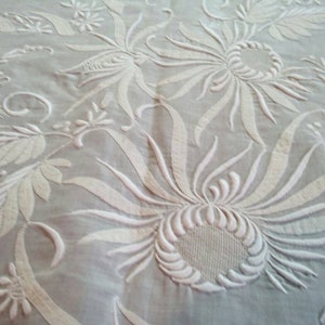 Organdy Madeira embroidered tablecloth. Wedding table.cloth.