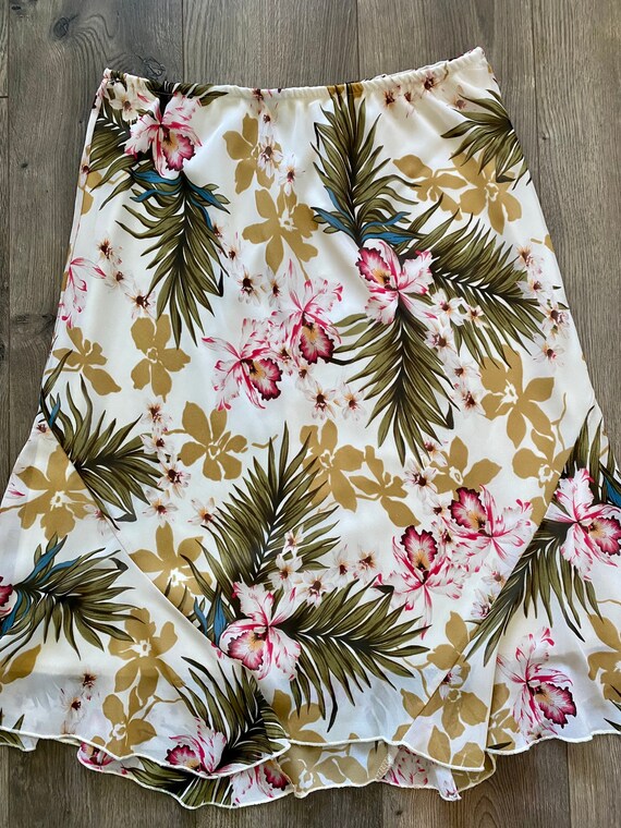 Vintage 90s Y2k Rose Print Skirt