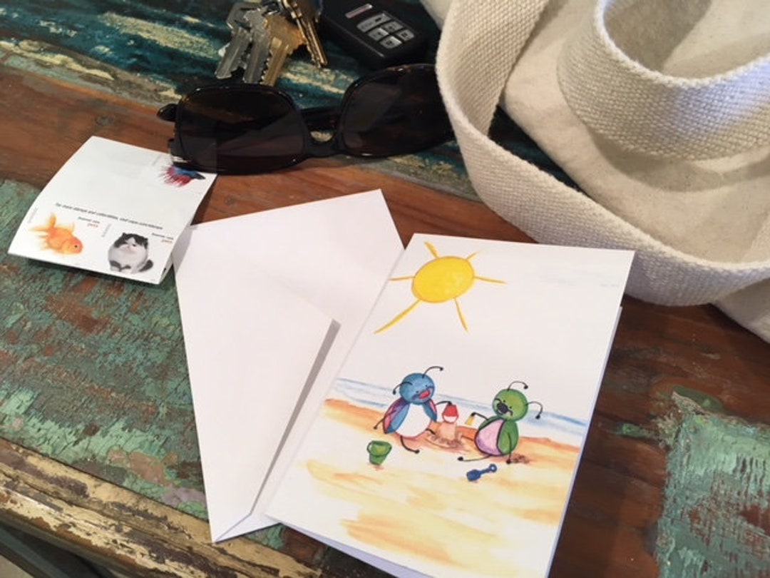 Bugs: 8 Note Cards With Envelopes A1 Size Original Oxovy - Etsy