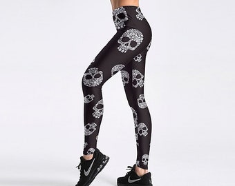 Ayf-S478 Calavera Sugar Skull Black Cats Womens Yoga Pants Sports Workout Leggings Athletic Tight Pants Fitness Power Stretch Yoga Leggings Tummy Control Ayf-S478 Calavera Sugar Skull Black Cats Womens Yoga Pants Sports Workout Leggings Athletic Tight Pants Fitness Power Stretch Yoga Leggings Tummy Control