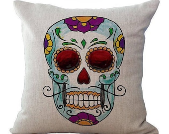 Sugar Skull homme coussin moustache cas Day Of The Dead