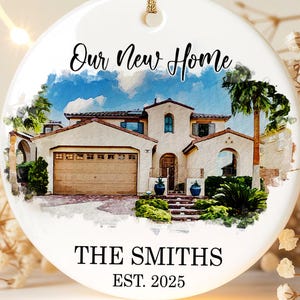 カスタム新築写真オーナメント、不動産業者へのギフト、クリスマスのお祝い