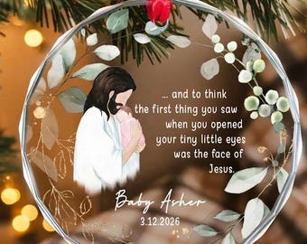 Baby Memorial Ornament, Jesus Holding Baby, Infant Loss Sympathy Gift
