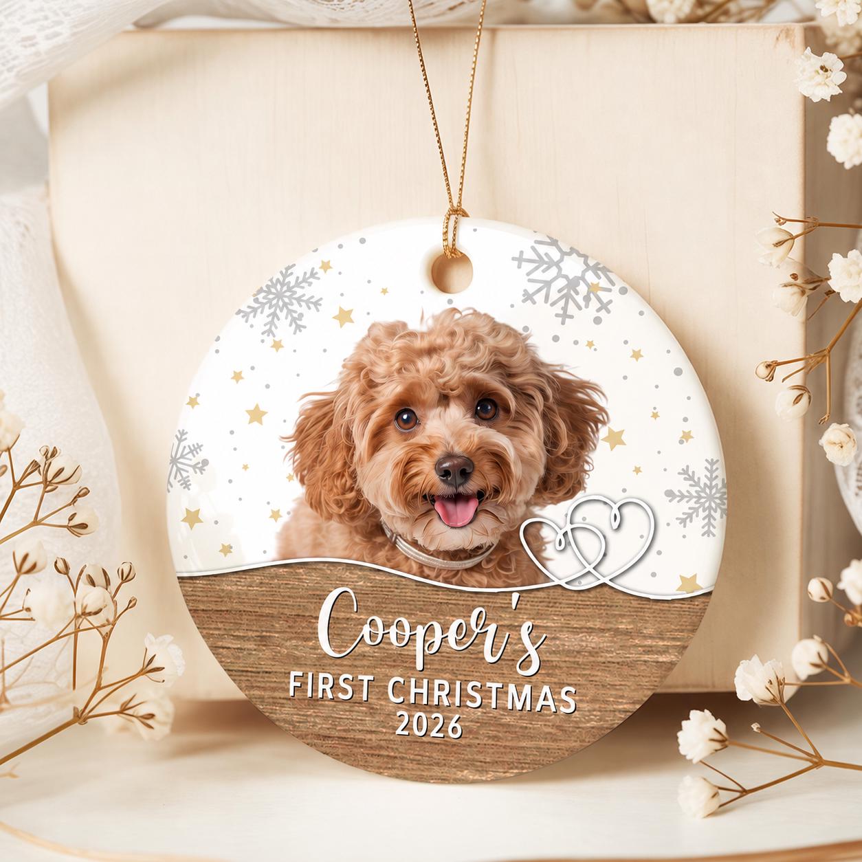 Personalized Dog Ornament 2026, Custom Photo Dog Christmas Ornament, Dog Name Ornament, Dog Portrait Christmas Ornament, Gift For Dog Lover