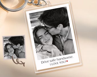 Custom Photo Acrylic Keychain, Personalized Valentine's Gift For Him, For Boyfriend