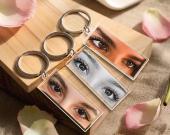 Custom Eye Photo Keychain Gifts For Him Personalized, Valentine Gift For Husband, Boyfriend