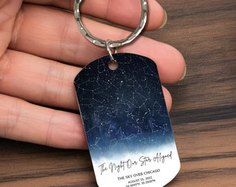 Custom Star Map Keychain, Personalized Valentine's Gift For Him, For Boyfriend