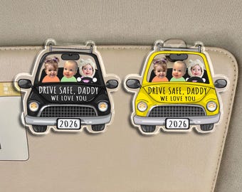Personalized Baby Face Car Visor Clip, Custom Drive Safe Daddy Gift, Father's Day Gifts from Baby