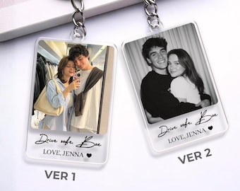 Custom Drive Safe Photo Keychain, Anniversary Gift for Boyfriend, Husband