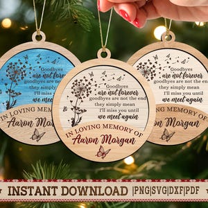Memory Ornament Svg Christmas Gifts, Memorial Ornaments Goodbye Are Not Forever Svg Laser File, In Memory Ornament Svg File 2025