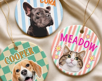 Personalized Pet Photo Ornament, Custom Dog and Cat Christmas Keepsake