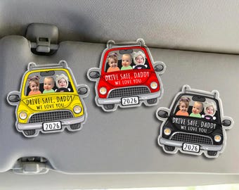 Personalized Baby Face Car Visor Clip, Custom Drive Safe Daddy Gift from Baby, Father's Day Gift