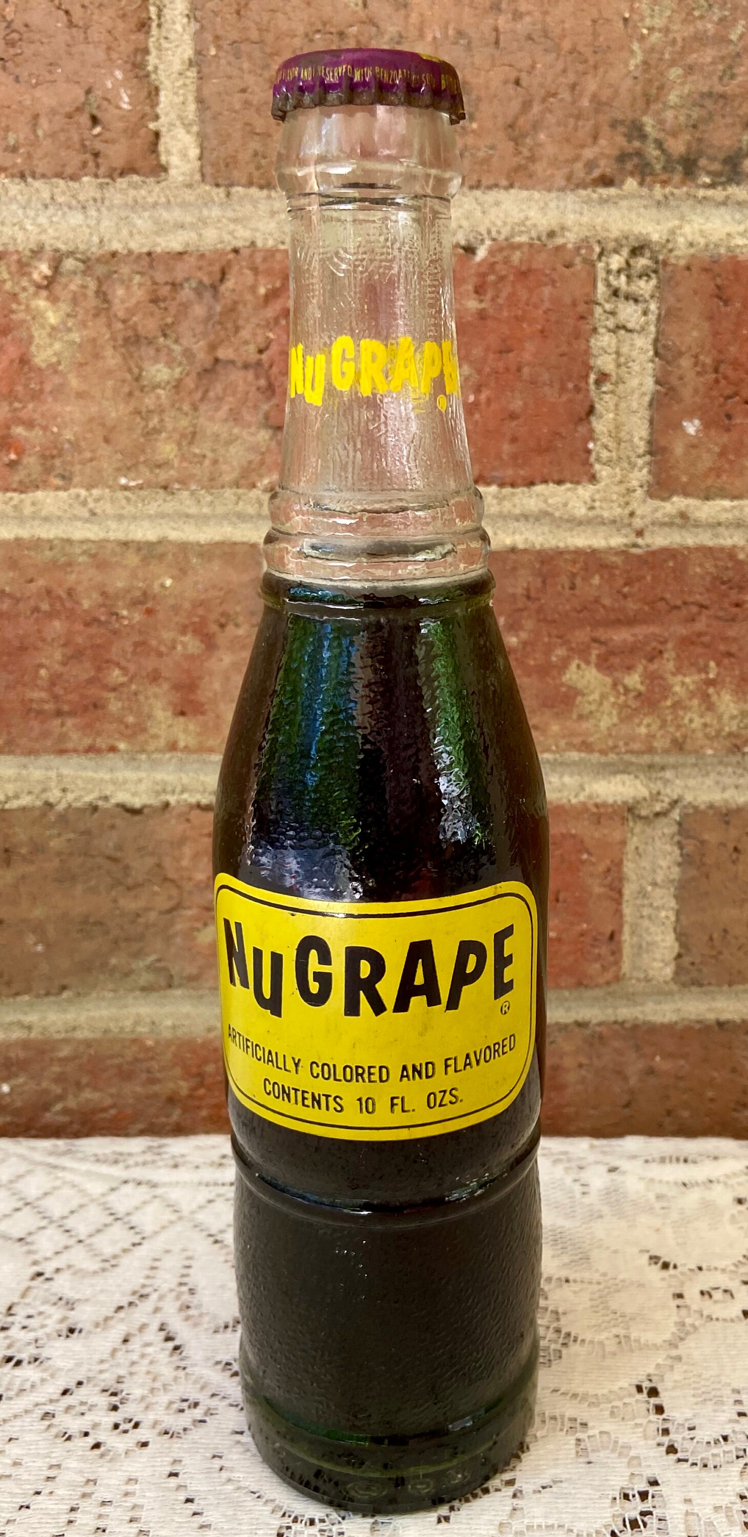 Nu Grape Soda Bottle Unopened and full of Grape Soda by Etsy