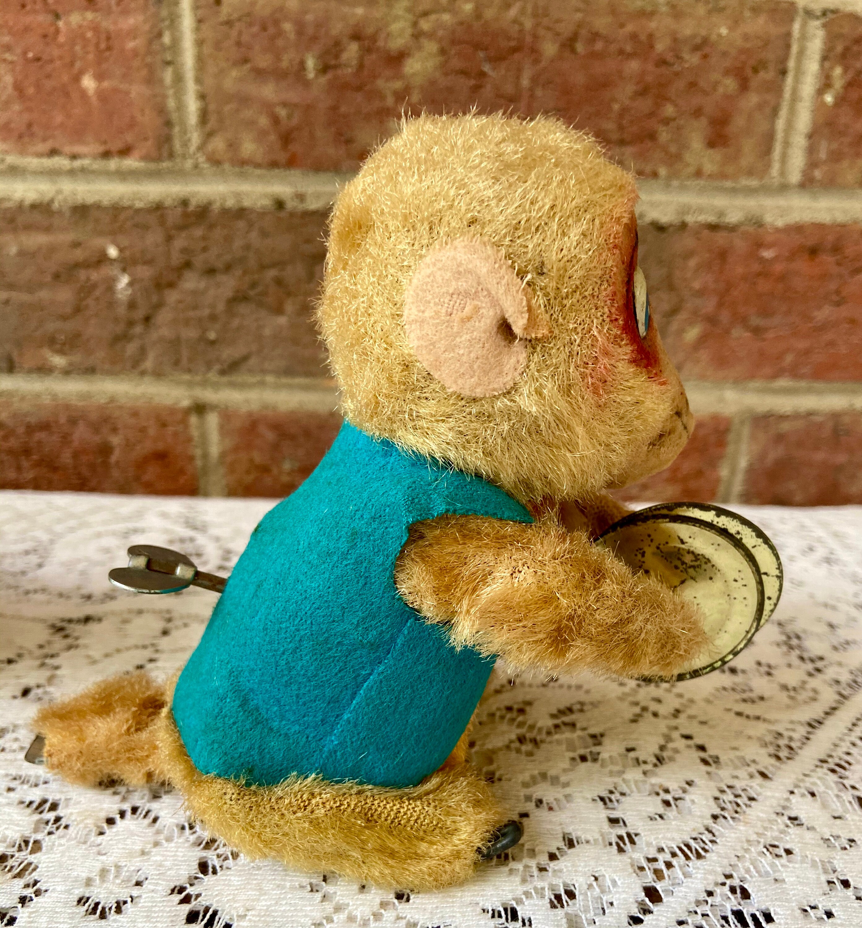 Vintage wind up toys Monkey with tambourines and dog with Etsy