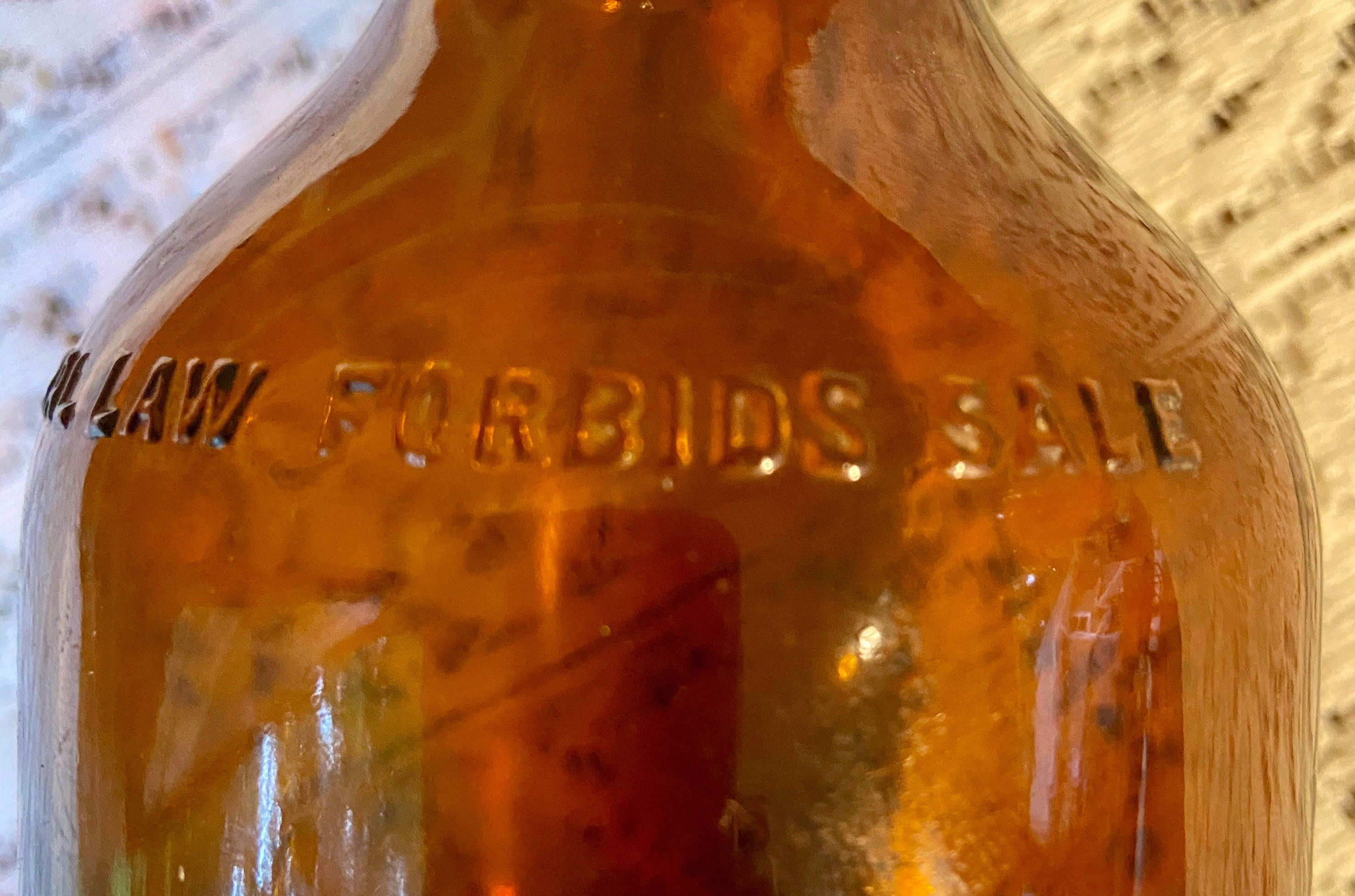 Amber 4/5 quart glass bottle Alcohol bottle from 1940's Etsy