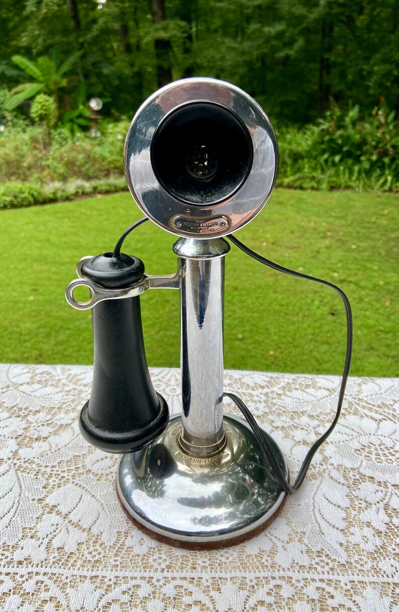 Western Electric Candlestick phone Nickel Plated telephone Etsy