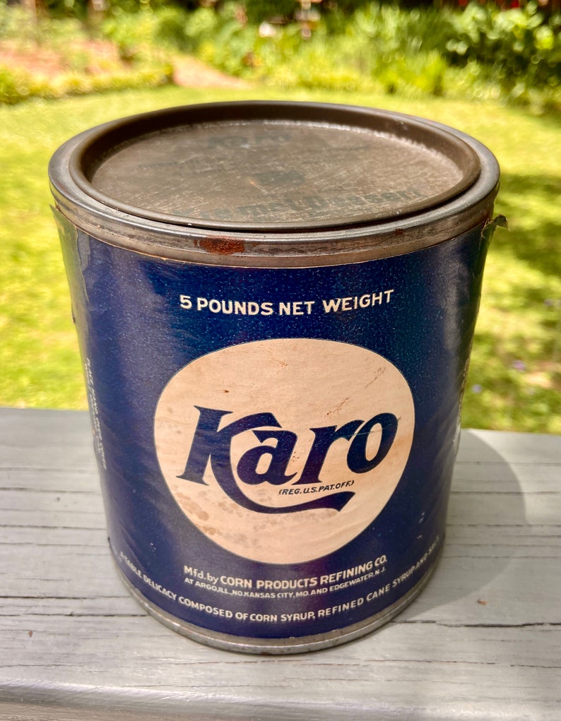 Karo Corn Syrup Can or tin 5 pound net weight can from the Etsy