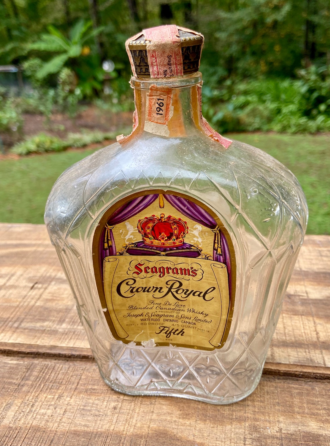 Whisky Bottle Seagrams Crown Royal bottle from 1961 Etsy