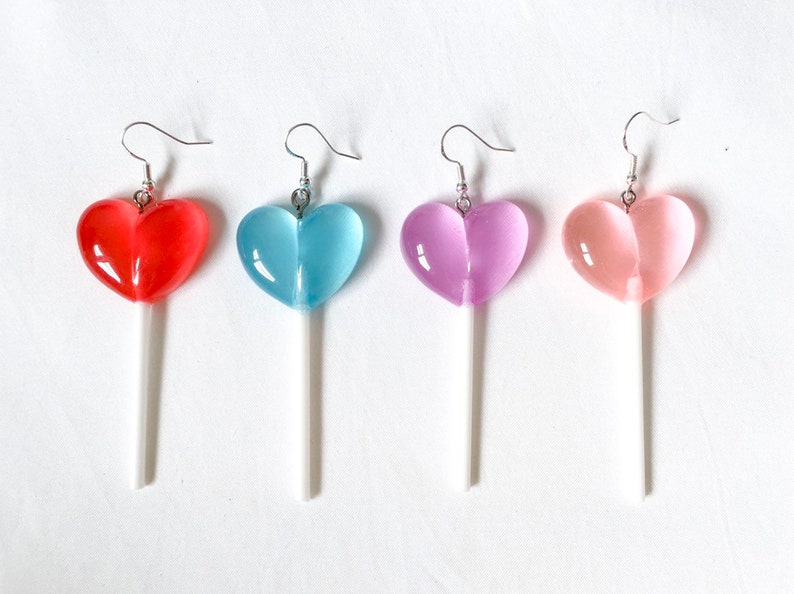 Heart Lollipop Earrings - Etsy