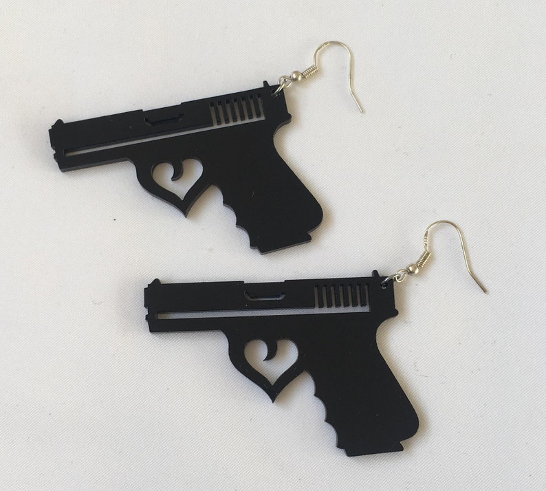 Gun Earrings Multiple Colours Etsy