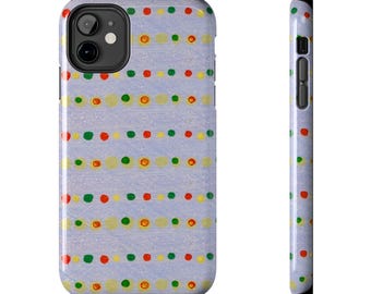 Shima-Shima Color Woodblock Patterns (Dots) - Tough Case for iPhone Models