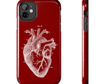 White Heart on Red Tough Phone Case