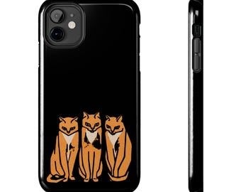 Tough Phone Cases, Three Cats Artwork, Protective iPhone Case, Durable Phone Cover, Unique Cat Lover Gift, Julie de Graag Design, Custom