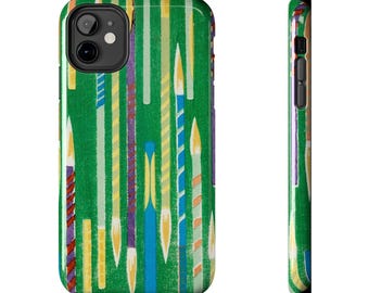 Shima-Shima Color Woodblock Patterns (Pencils) - Tough Case for iPhone Models