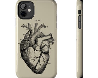 Black Heart on Ivory Tough Phone Case