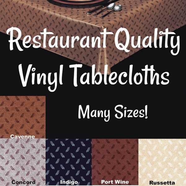 Vinyl Tablecloths - 9805 Commercial Grade Vinyl Tablecloth - Restaurant Tablecloth- Bar Tablecloth - Outdoor Tablecloth - Cafe Table cloth