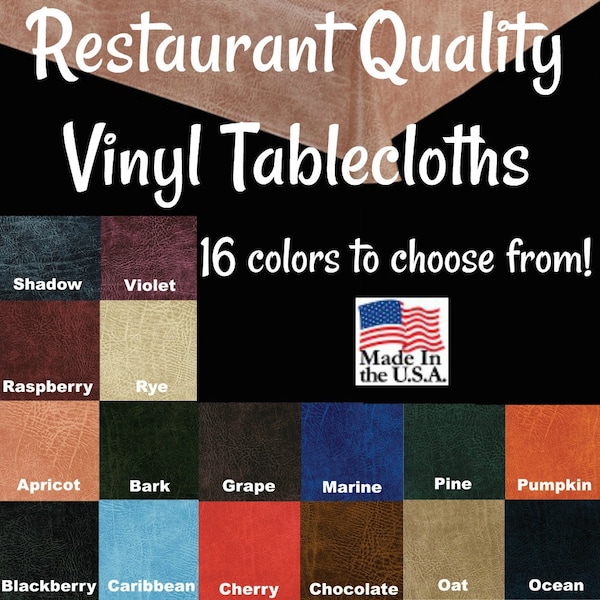 Vinyl Tablecloths - 6108 Commercial Grade Vinyl Tablecloth - Restaurant Tablecloth- Bar Tablecloth - Outdoor Tablecloth - Cafe Table cloth