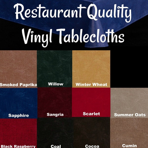 Vinyl Tablecloths - 9830 Commercial Grade Vinyl Tablecloth - Restaurant Tablecloth- Bar Tablecloth - Outdoor Tablecloth - Cafe Table cloth