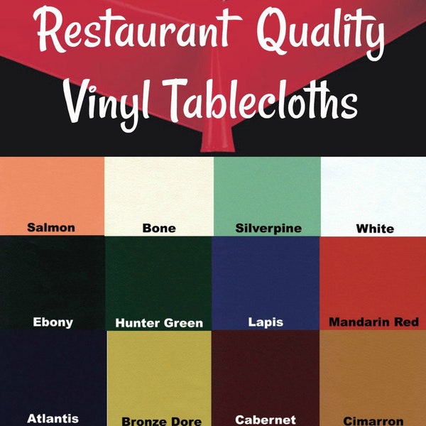 Vinyl Tablecloths - 9808 Commercial Grade Vinyl Tablecloth - Restaurant Tablecloth- Bar Tablecloth - Outdoor Tablecloth - Cafe Table cloth