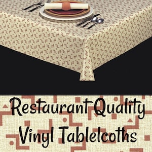 Vinyl Tablecloths - 9804 Commercial Grade Vinyl Tablecloth - Restaurant Tablecloth- Bar Tablecloth - Outdoor Tablecloth - Cafe Table cloth