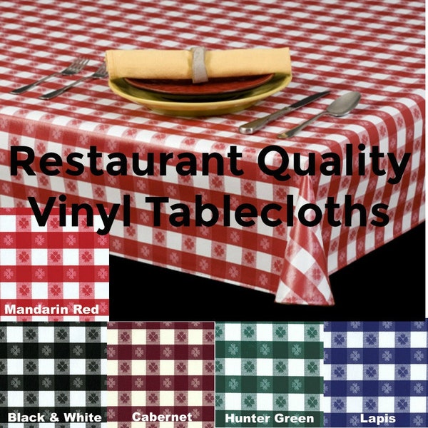 Vinyl Tablecloths - 9802 Commercial Grade Vinyl Tablecloth - Restaurant Tablecloth- Bar Tablecloth - Outdoor Tablecloth - Cafe Table cloth