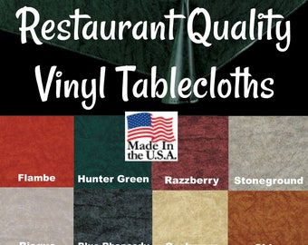 Vinyl Tablecloths - 9820 Commercial Grade Vinyl Tablecloth - Restaurant Tablecloth- Textured Vinyl -Outdoor Tablecloth - Cafe Table cloth