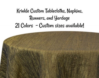 Custom Tablecloth Krinkle Tablecloth - Krinkle Table Runner - Krinkle Napkins -Krinkle Fabric. Crinkle Tablecloth- Crinkle Fabric