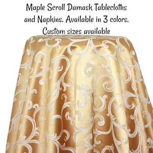 Maple Scroll Damask Swatch only - See our other listing to order the tablecloths and napkins