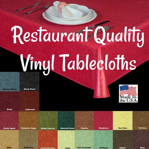 Vinyl Tablecloths - 6123 Commercial Grade Vinyl Tablecloth - Restaurant Tablecloth- Bar Tablecloth - Outdoor Tablecloth - Cafe Table cloth