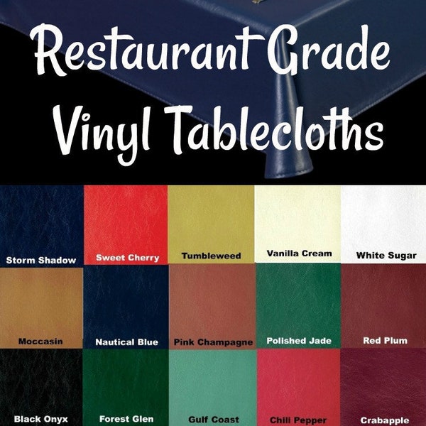 Vinyl Tablecloths - 6126 Commercial Grade Vinyl Tablecloth - Restaurant Tablecloth- Bar Tablecloth - Outdoor Tablecloth - Cafe Table cloth