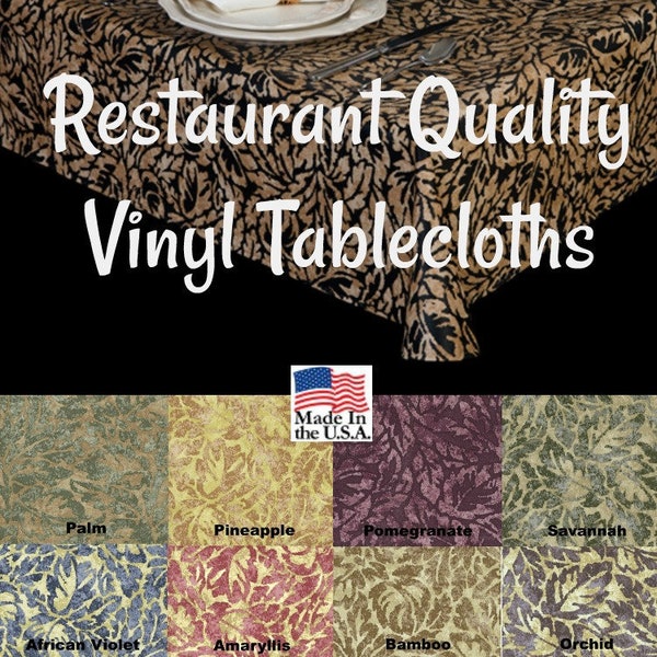 Vinyl Tablecloths - 6115 Commercial Grade Vinyl Tablecloth - Restaurant Tablecloth- Bar Tablecloth - Outdoor Tablecloth - Cafe Table cloth