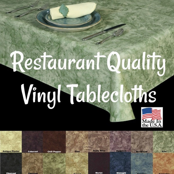 Vinyl Tablecloths - 6114 Commercial Grade Vinyl Tablecloth - Restaurant Tablecloth- Bar Tablecloth - Outdoor Tablecloth - Cafe Table cloth