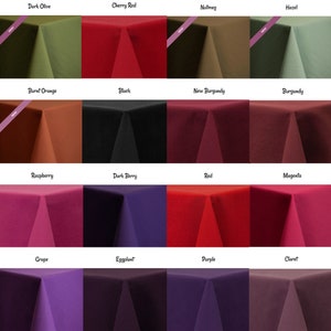 Puede incluir: Una carta de colores que muestra 16 muestras de tela diferentes. Las muestras est&aacute;n dispuestas en cuatro filas de cuatro. Los colores son: Oliva oscuro, Rojo cereza, Nuez moscada, Avellana, Naranja quemada, Negro, Borgo&ntilde;a nuevo, Borgo&ntilde;a, Frambuesa, Baya oscura, Rojo, Magenta, Uva, Berenjena, P&uacute;rpura y Borgo&ntilde;a.