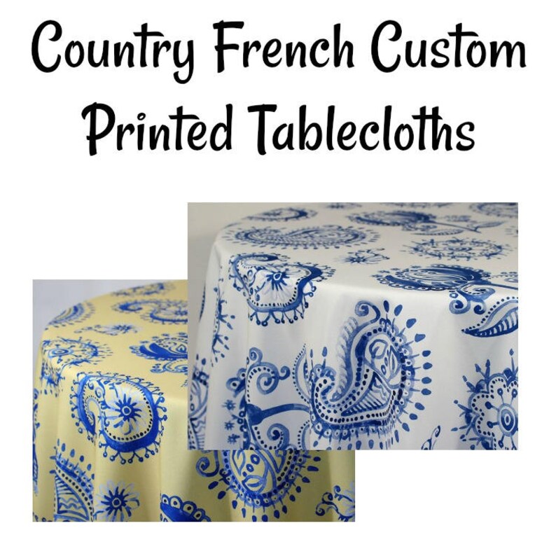 Country French Paisley Custom Printed Paisley Tablecloth Etsy