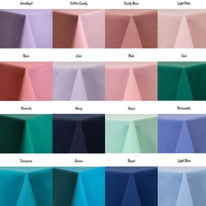Cottn-eze Spun Polyester Tablecloths, Napkins, Table Runners, and Fabric by the yard. 61 Colors to choose from.