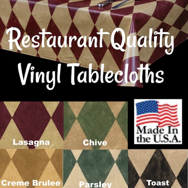 Vinyl Tablecloths - 9829 Commercial Grade Vinyl Tablecloth - Restaurant Tablecloth- Textured Vinyl -Outdoor Tablecloth - Cafe Table cloth