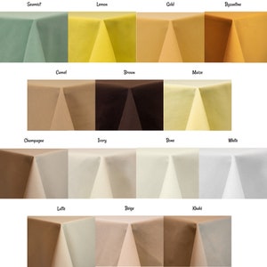 Cottn-eze Spun Polyester Tablecloths, Napkins, Table Runners, and Fabric by the yard. 61 Colors to choose from.